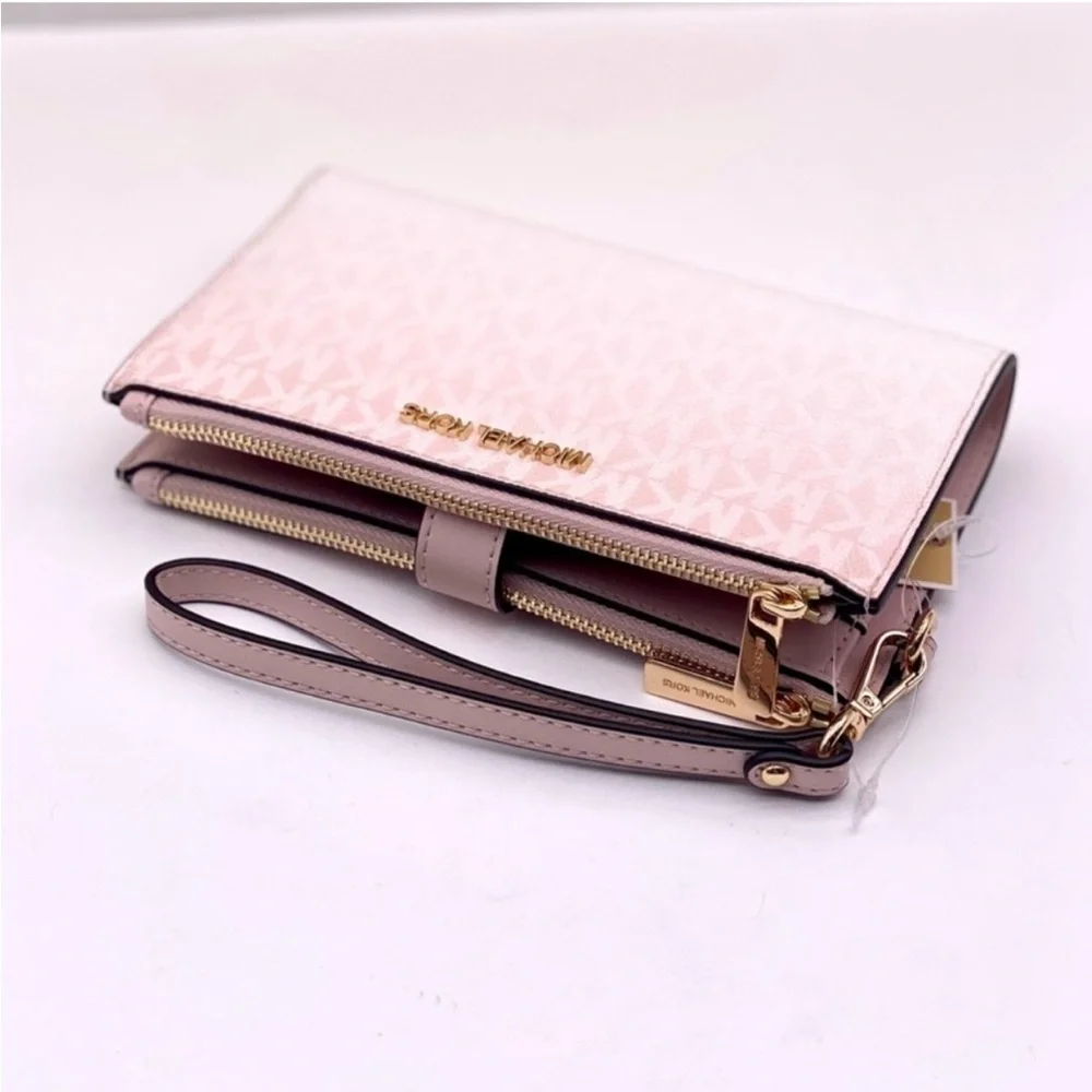 MICHAEL KORS Jet Set Large Ombré Signature Logo Wristlet Phone Holder Wallet